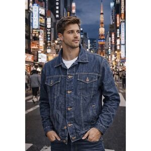 GAP Jacket Mens XL Blue Raw Japanese Selvedge Trucker Cotton Denim Type 3‎ 1969